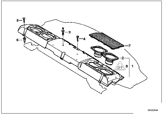 1997 BMW 740iL Subwooferbox Top-Hifi System Diagram for 65138372077