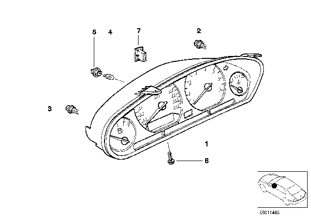 1997 BMW Z3 Coding Plug (Code) Diagram for 62118361231