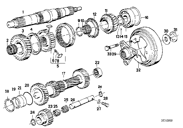 1989 BMW 735i Gear Wheel Set, Single Parts (Getrag 260/6) Diagram 2