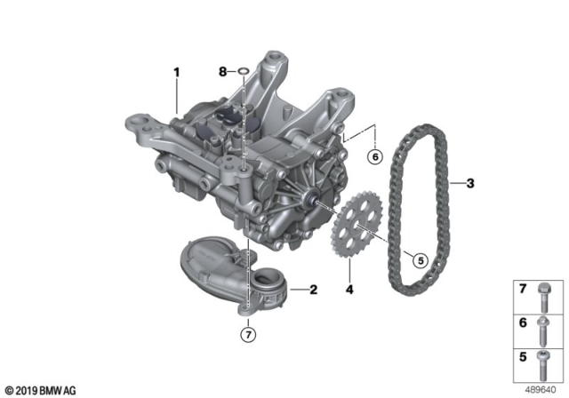 2019 BMW M240i Lubrication System / Oil Pump With Drive Diagram