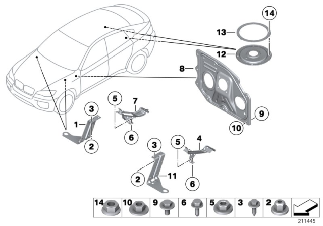 2013 BMW X6 Various Body Parts Diagram