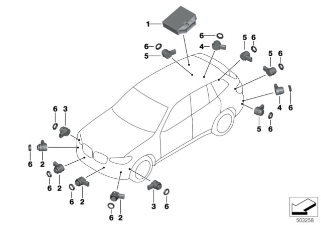2019 BMW X3 Park Assist Control Module Diagram for 66206997148