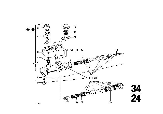 1971 BMW 2002 Brake Master Cylinder Diagram 3