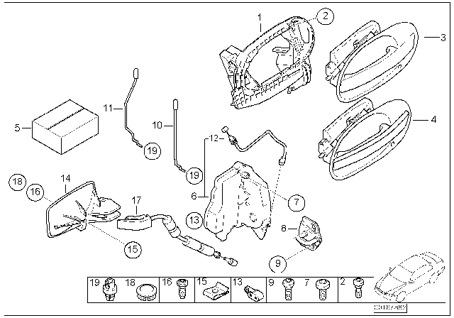 2006 BMW 760Li Outer Door Handle, Right Diagram for 51227191898