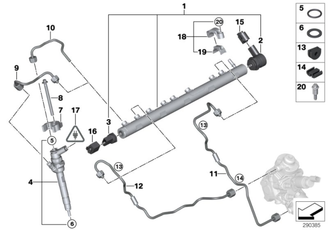 2014 BMW X5 Clamping Jaw, Injector Diagram for 13537809798