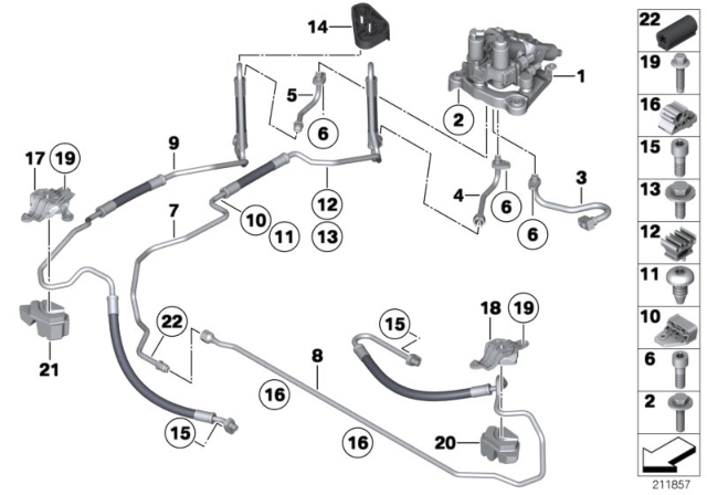 2015 BMW 750i Valve Block And Add-On Parts / Dyn.Drive Diagram