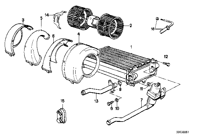 1990 BMW M3 Pipe Diagram for 64111373799
