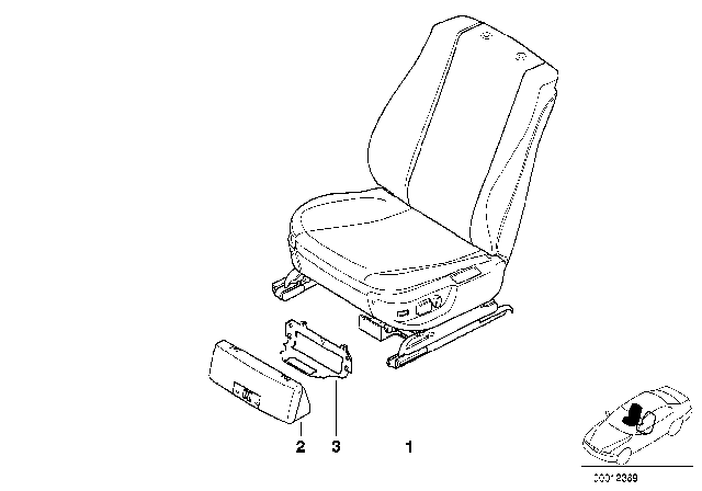 1998 BMW 740i Seat, Front, Complete Seat Diagram 4