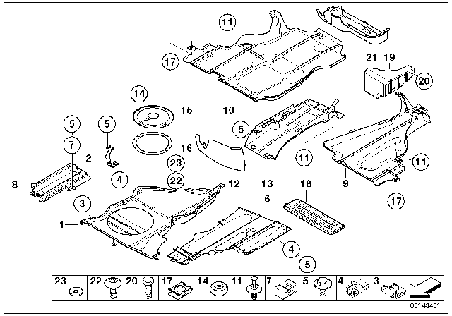 2000 BMW 323i Underfloor Coating Diagram