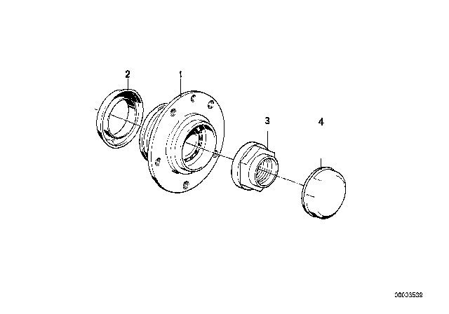 1990 BMW M3 Wheel Hub With Bearing, Front Diagram for 31212225362