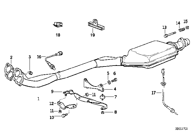 1995 BMW 318i Exhaust Support Diagram for 18301728459