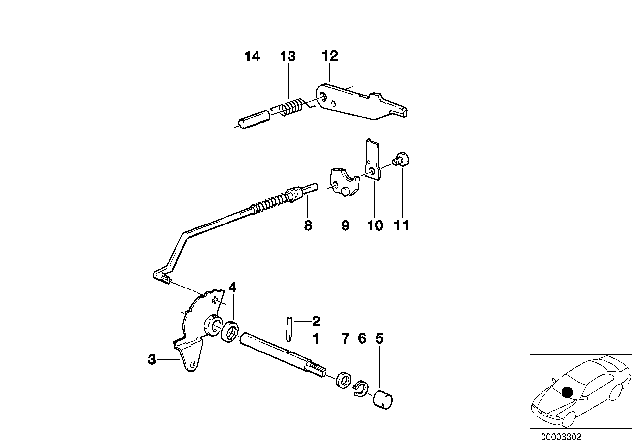 1992 BMW 735i Gear Shift / Parking Lock (ZF 4HP22/24-EH) Diagram