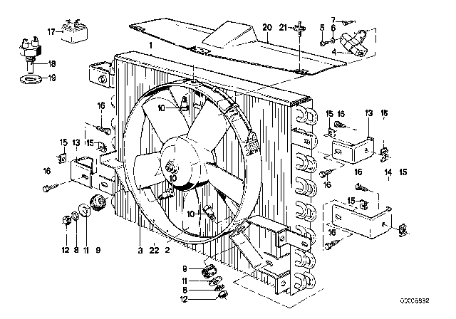 1986 BMW 524td Climate Capacitor / Additional Blower Diagram
