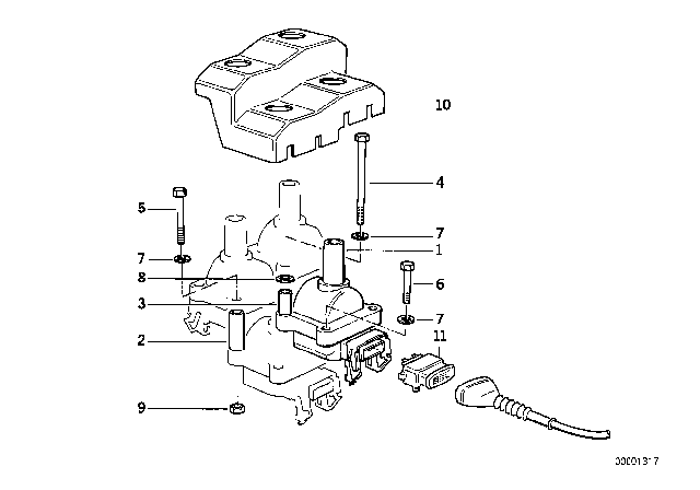 1991 BMW 318i Ignition Coil Diagram for 12139066468