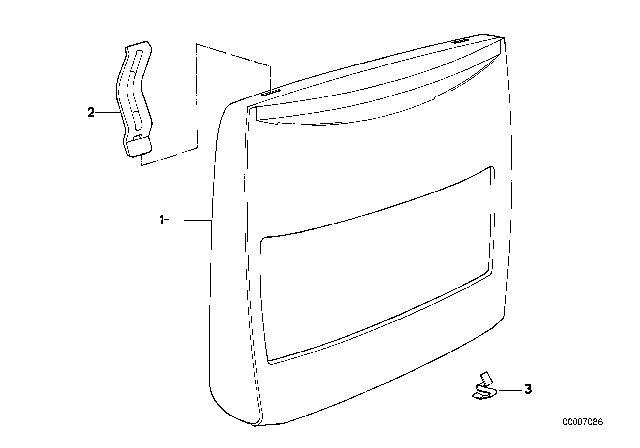 1993 BMW 525i Rear Panel Seat Vinyl Diagram for 52108142716