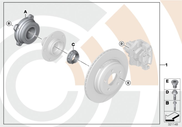 2013 BMW X3 Repair Kit, Wheel Bearing, Rear Diagram