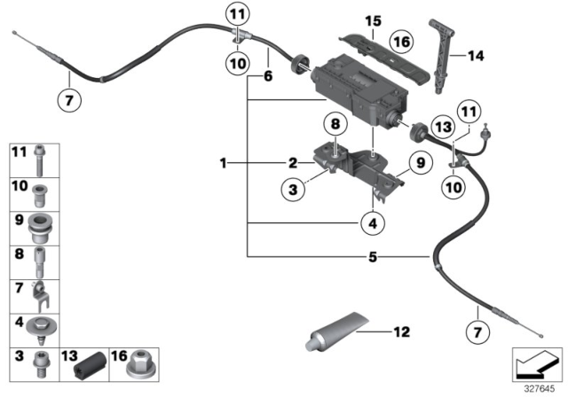2010 BMW 750Li Parking Brake / Actuator Diagram