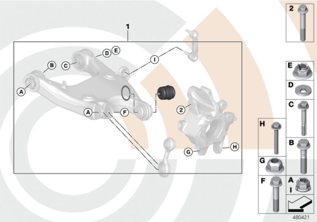 2015 BMW 528i Repair Kit, Ball Joint Diagram