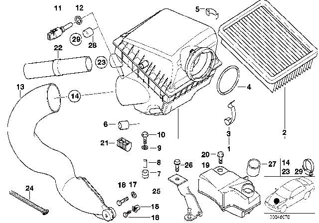 1999 BMW 740iL Resonator Holder Diagram for 13711432412