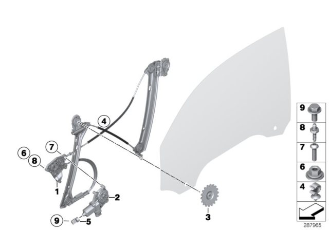 2014 BMW M235i Door Window Lifting Mechanism Diagram