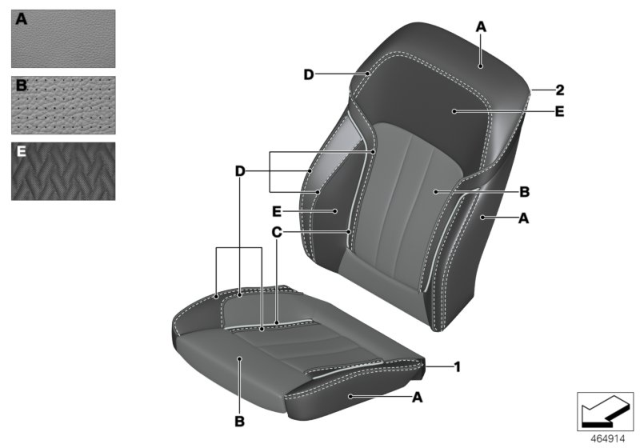 2019 BMW 540i Individual Cover, Klima-Leather Comfort Seat Diagram