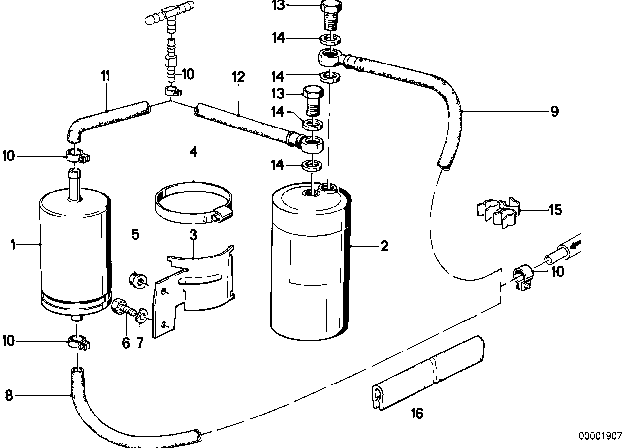 1990 BMW M3 Fuel Pipe Diagram for 13321289037