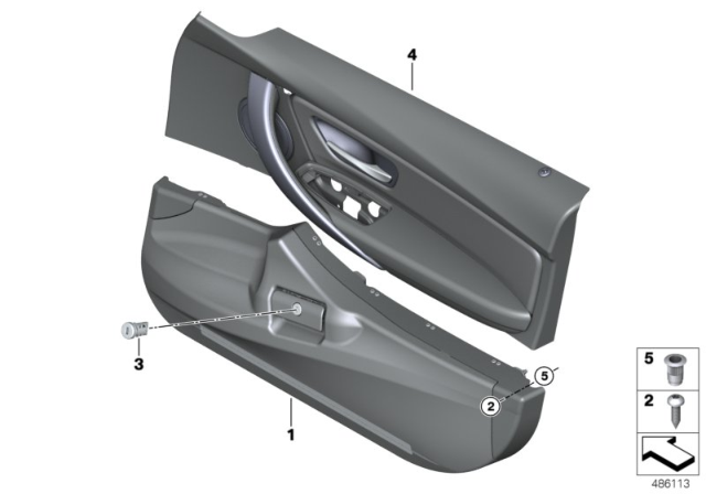 2013 BMW 335i Firearms Compartment And Door Trim Panel Diagram