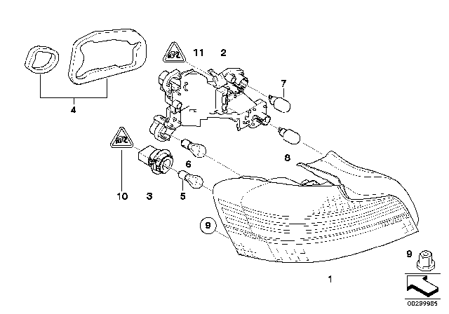 2012 BMW 128i Bulb Socket Diagram for 63217164919