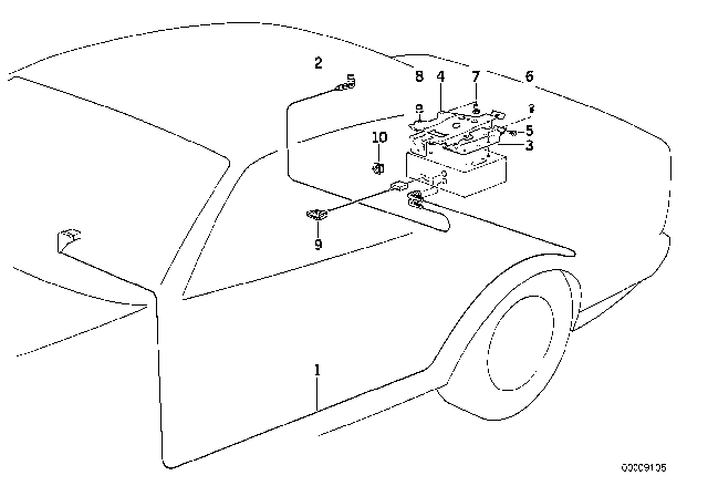 1989 BMW 750iL Single Components CD Changer Diagram 1