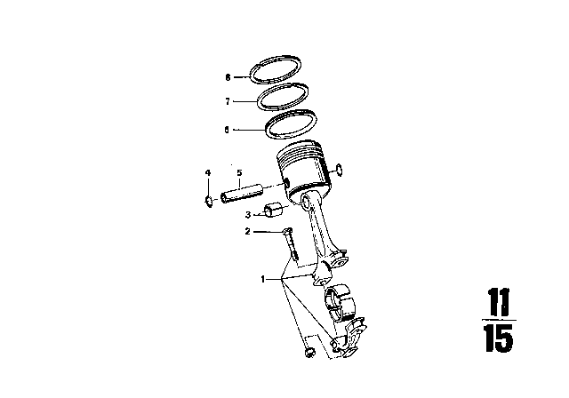 1970 BMW 2800 Connecting Rod Bolt Diagram for 11241719991