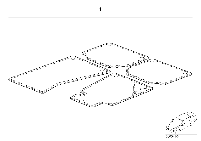 2000 BMW 323Ci Floor Mats Diagram 3
