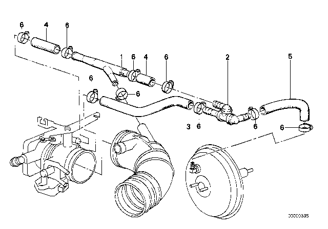 1987 BMW 325is Vacuum Control - Engine Diagram