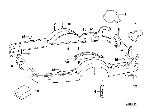 1996 BMW 328is Trailer, Individual Parts, Plastic Parts Diagram