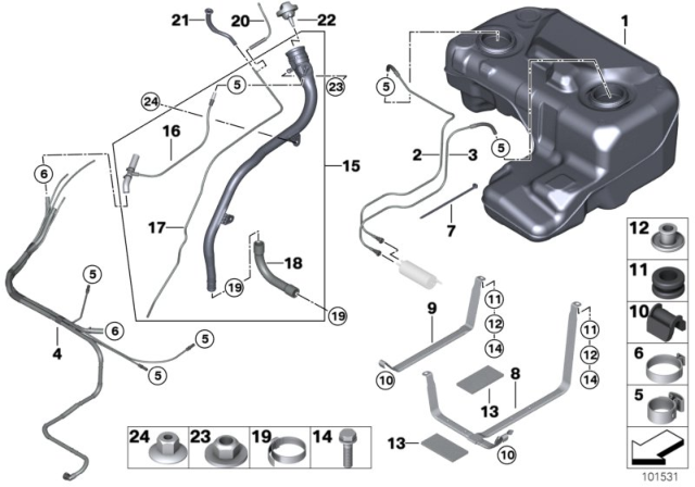 2006 BMW X5 Fuel Tank / Attaching Parts Diagram 2