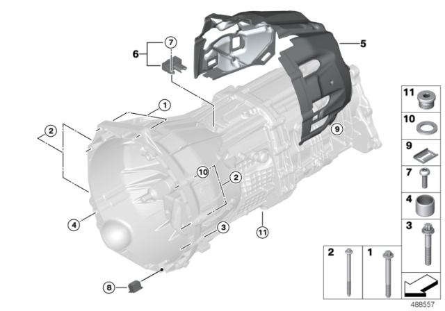 2017 BMW 330i Transmission Mounting Diagram