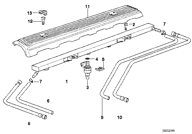 1999 BMW M3 Injection Tube Diagram for 13531436470