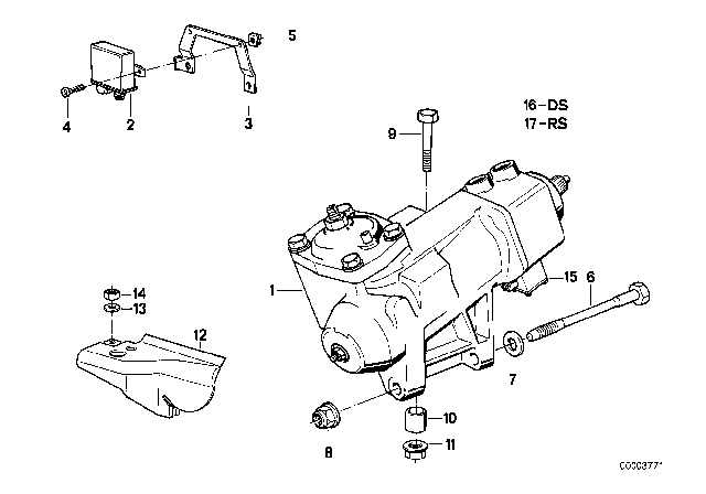 1993 BMW 535i Exchange Hydro Steering Gear Diagram for 32131138743