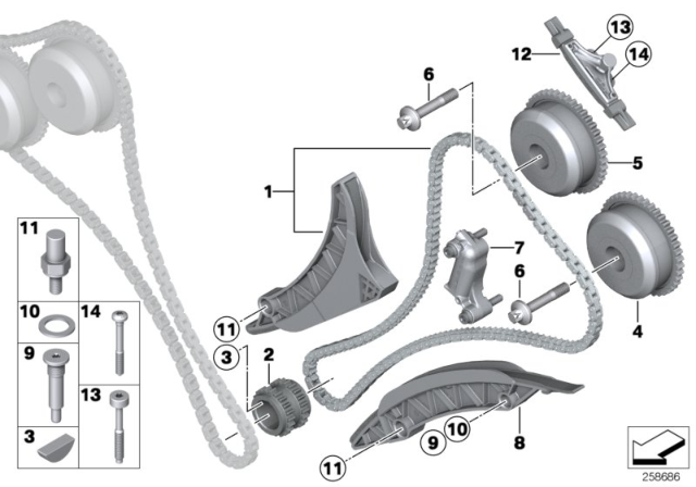 2013 BMW Alpina B7 Timing Gear, Timing Chain Diagram 2