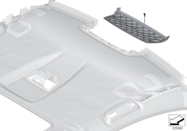 2015 BMW 750i Individual Mounting Parts, Moulded Roofliner Diagram