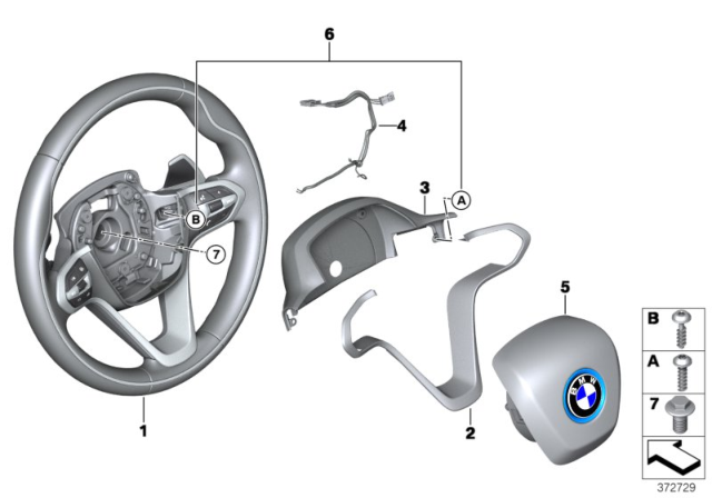 2016 BMW i8 Sport Steering Wheel, Leather Diagram for 32306858707
