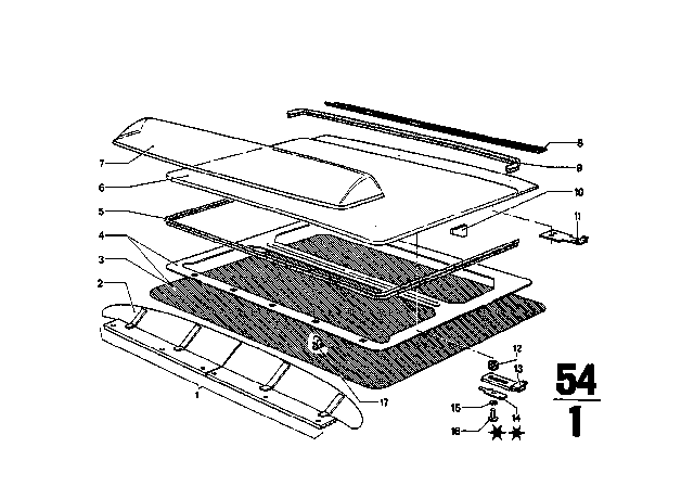 1968 BMW 2002 Sliding Roof Diagram 1