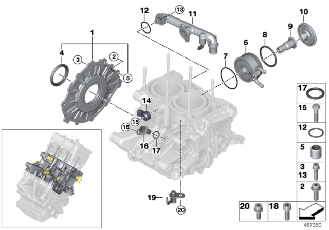 2017 BMW i3 Set, Fitting Sleeves Diagram for 11118523453