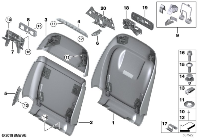2019 BMW X5 Right Support Diagram for 52107312906
