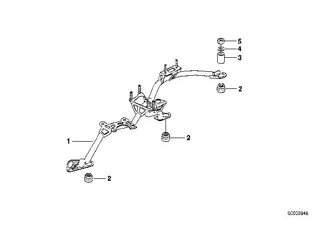 1997 BMW 740i Aggregate Support Diagram for 32411141972