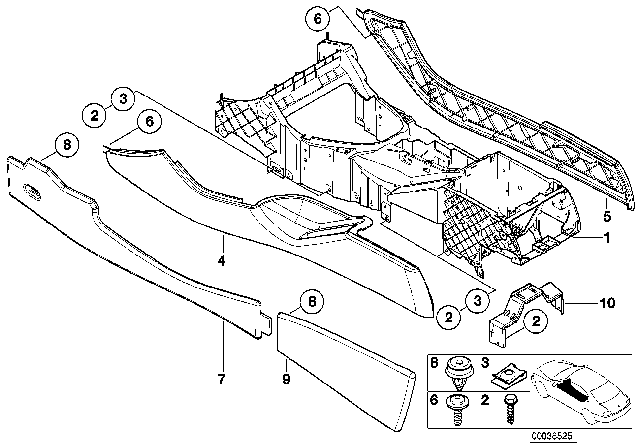 2000 BMW X5 Centre Console Diagram
