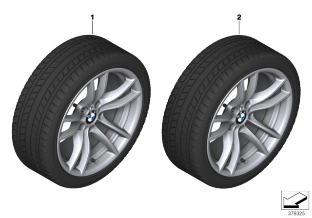 2018 BMW M3 Winter Wheel With Tire M V-Spoke Diagram 1