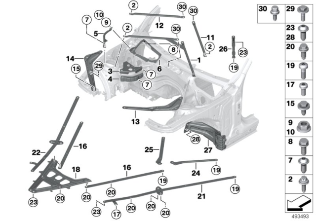 2015 BMW 428i Brace For Body Front End Diagram