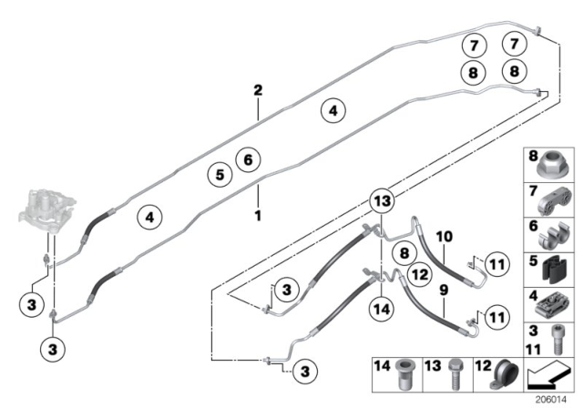 2010 BMW 750Li Pressure Line, Motor Diagram for 37136775167