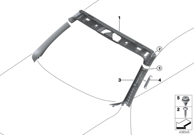 2019 BMW M240i xDrive Trim Panel / Interior Windscreen Panel Diagram