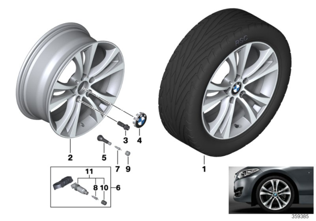 2020 BMW M240i BMW LA Wheel, Double Spoke Diagram 3